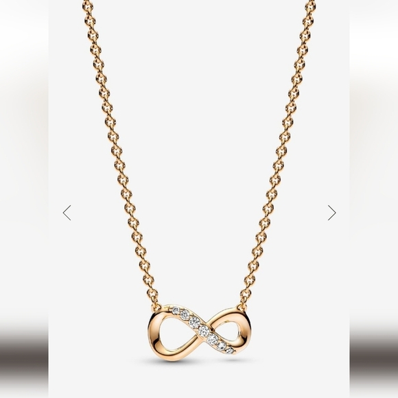 Pandora Sparkling Infinity Collier Necklace 14k gold plating - Picture 2 of 7